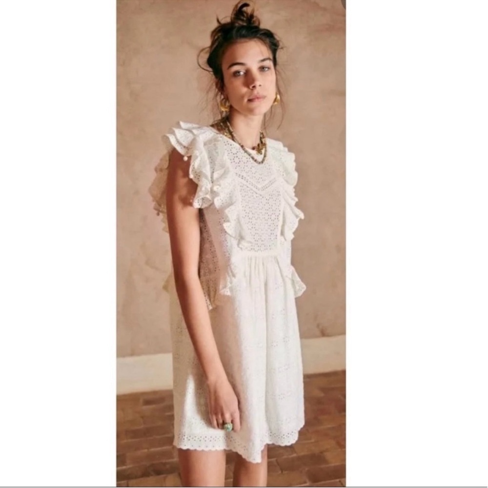 Sezane Alexane Dress in Ecru sz 38 - Picture 3 of 13